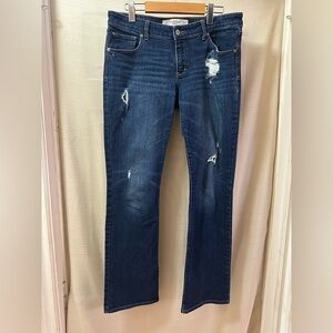 Abercrombie & Fitch Dark Wash Distressed Jeans Size 12R